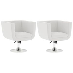 vidaXL Cadeiras de bar 2 pcs couro artificial branco