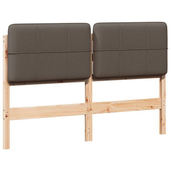 vidaXL Cabeceira estofada com cabeceira Marrom e Taupe 140 cm