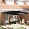 vidaXL Toldo Retr&aacute;til Manual Preto 450 &times; 300 cm Poli&eacute;ster e Metal