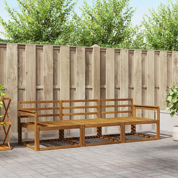 vidaXL Conjunto de Sof&aacute;s para Exterior 3 pcs Natural