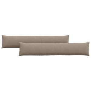 vidaXL Travesseiros de Sof&aacute; 2 pcs Cinzento-acastanhado 200 x 40 cm