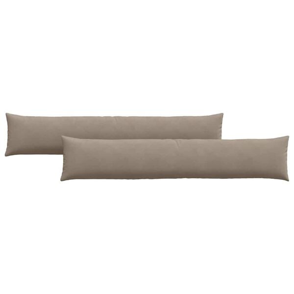 vidaXL Travesseiros de Sof&aacute; 2 pcs Cinzento-acastanhado 200 x 40 cm
