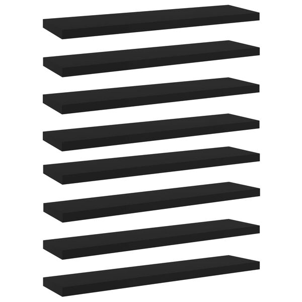 vidaXL Prateleiras 8 pcs 40x10x1,5 cm derivados de madeira preto
