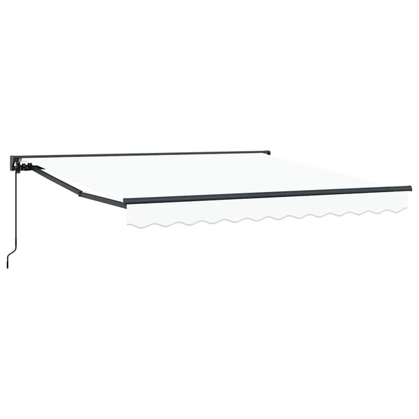 vidaXL Toldo Retr&aacute;til Manual Branco 350 x 250 cm Poli&eacute;ster e Metal