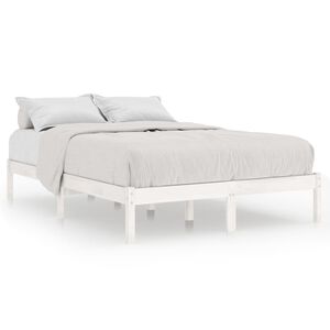 vidaXL Estrutura de cama 140x200 cm pinho maci&ccedil;o branco