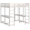 vidaXL Cama alta c/ secret&aacute;ria e escada 160x200 cm pinho maci&ccedil;o branco