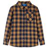 vidaXL Camisa de xadrez para crian&ccedil;a conhaque e azul 92