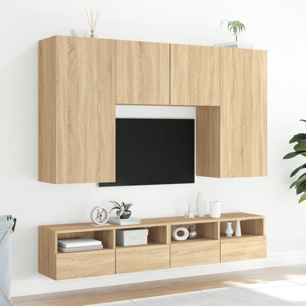 vidaXL Móvel parede p/ TV 80x30x30cm derivados madeira carvalho sonoma