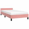 vidaXL Estrutura cama c/ cabeceira sem colch&atilde;o 90x200 cm veludo rosa