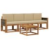 vidaXL Conjunto de Sof&aacute;s para Exterior com almofada 4 pcs Natural