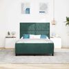 vidaXL Cama Box com cabeceira Verde Escuro 160 x 200 cm Veludo