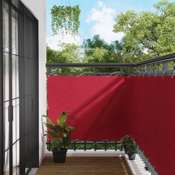 vidaXL Tela de Varanda Vermelho 110 x 200 cm Tecido Oxford