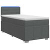 vidaXL Cama Box Spring com Colch&atilde;o e LED Cinzento-Escuro 90 x 190 cm