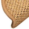 vidaXL Tapetes escada adesivos aspeto sisal 30 pcs 56x17x3cm sisal