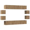 vidaXL Conjunto de arm&aacute;rio TV parede 8 pcs madeira carvalho artisiano