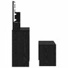 vidaXL Conjunto de Mesa de Maquiagem com LED 2 pcs Carvalho Preto