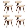 vidaXL Cadeiras jantar 4 pcs madeira curvada e couro artificial creme