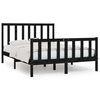 vidaXL Estrutura de cama casal 135x190 cm madeira maci&ccedil;a preto