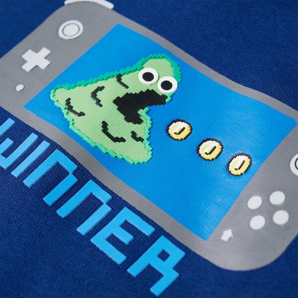 Sweatshirt para crian&ccedil;a com capuz azul-escuro 128