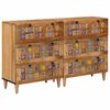 vidaXL Buffet 2 pcs Natural 60 x 33 x 75 cm Madeira de manga maci&ccedil;a