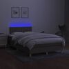 vidaXL Cama box spring colch&atilde;o/LED 120x190cm tecido cinza-acastanhado