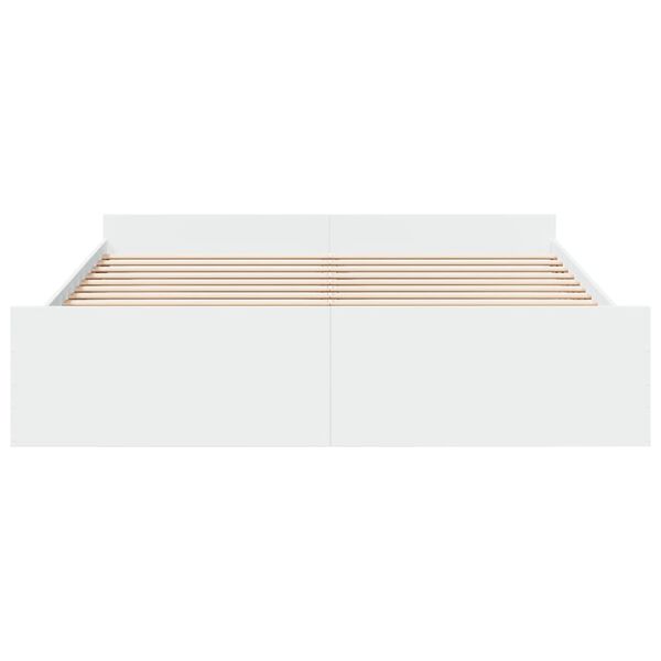 vidaXL Estrutura de cama c/ gavetas 200x200cm derivados madeira branco