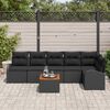 vidaXL Conjunto de Sof&aacute; de Jardim 7 pcs Preto