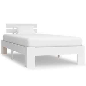 vidaXL Estrutura de cama 90x200 cm pinho maci&ccedil;o branco