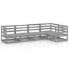 vidaXL 5 pcs conjunto lounge de jardim pinho maci&ccedil;o cinzento
