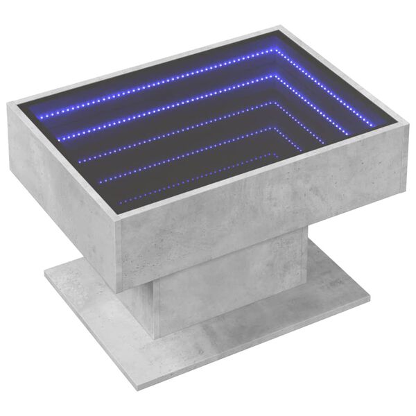 vidaXL Mesa de centro c/ LEDs 70x50x45 cm derivados de madeira