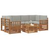 vidaXL Conjunto de Sof&aacute;s para Exterior 7 pcs Cinza Natural e Claro