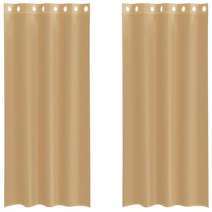 vidaXL Cortinas de voile com ilh&oacute;s 2 pcs areia