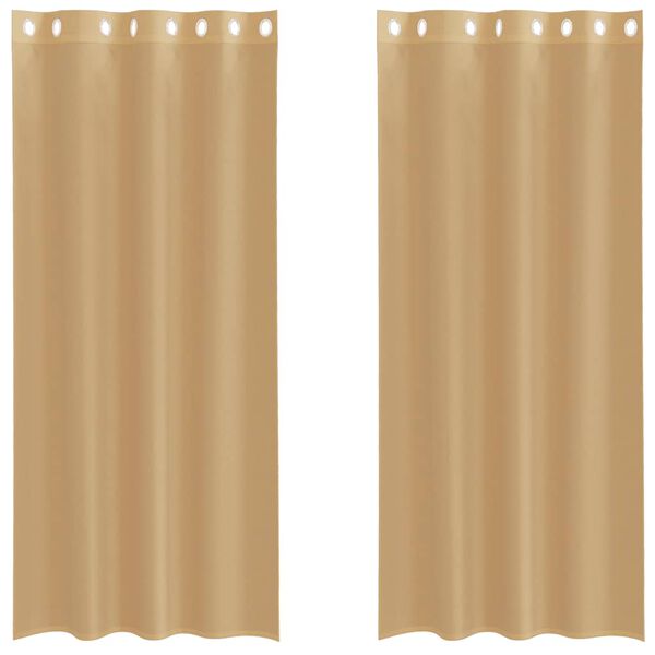 vidaXL Cortinas de voile com ilhós 2 pcs areia