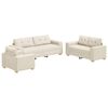 vidaXL Sof&aacute; 3 pcs Bege 221 x 80 x 80 cm Tecido de mistura de linho