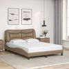vidaXL Estrutura de cama sem colch&atilde;o Hvar couro artif. 140x190 cm cappuccino