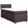 vidaXL Cama com molas/colch&atilde;o 90x190 cm tecido castanho-escuro