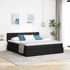 vidaXL Cama com luzes de tira LED Preto 180 x 200 cm tecido
