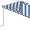 vidaXL Toldo retr&aacute;til autom&aacute;tico com estore 3x2,5 m azul e branco
