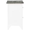 vidaXL Mesa-de-cabeceira 38x28x45 cm madeira paulownia cinzento/branco