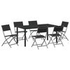 vidaXL Conjunto de Jantar para Jardim 7 pcs Preto A&ccedil;o revestido a p&oacute;
