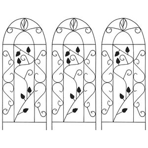 vidaXL Suportes plantas trepadeiras 3 pcs 40x100 cm ferro preto