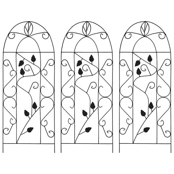 vidaXL Suportes plantas trepadeiras 3 pcs 40x100 cm ferro preto