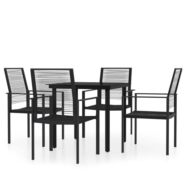 vidaXL 5 pcs conjunto de jantar para jardim preto