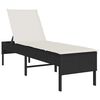 vidaXL Espregui&ccedil;adeira com almofad&atilde;o 55x200x44 cm vime PE preto