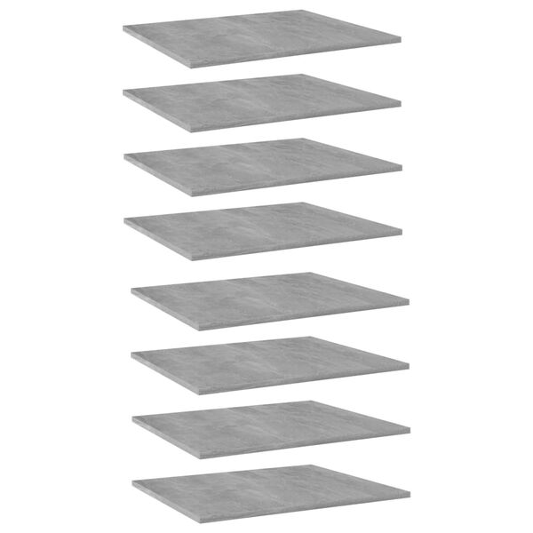 vidaXL Prateleiras para estante 8 pcs 60x50x1,5cm contraplacado cinza