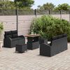 vidaXL Conjunto de Sof&aacute; de Jardim com almofada 8 pcs Preto