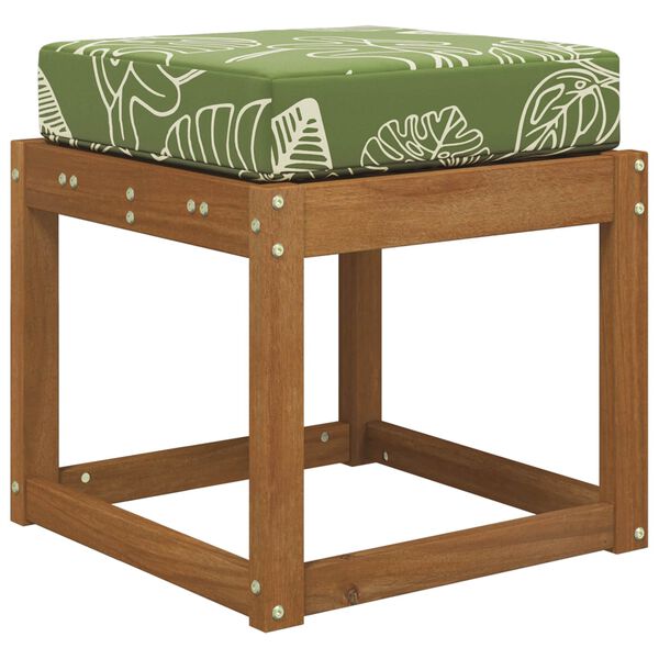 vidaXL Almofada de Assento Externa Folhas Verdes 40 x 40 x 8 cm