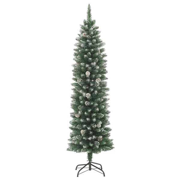 vidaXL &Aacute;rvore de Natal artificial fina com suporte PVC 240 cm