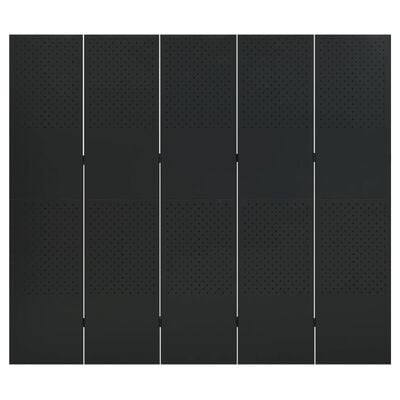 vidaXL Divisória de quarto com 5 painéis aço 200x180 cm preto