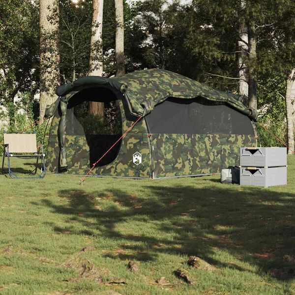 vidaXL Tenda familiar t&uacute;nel para 6 pessoas imperme&aacute;vel camuflagem